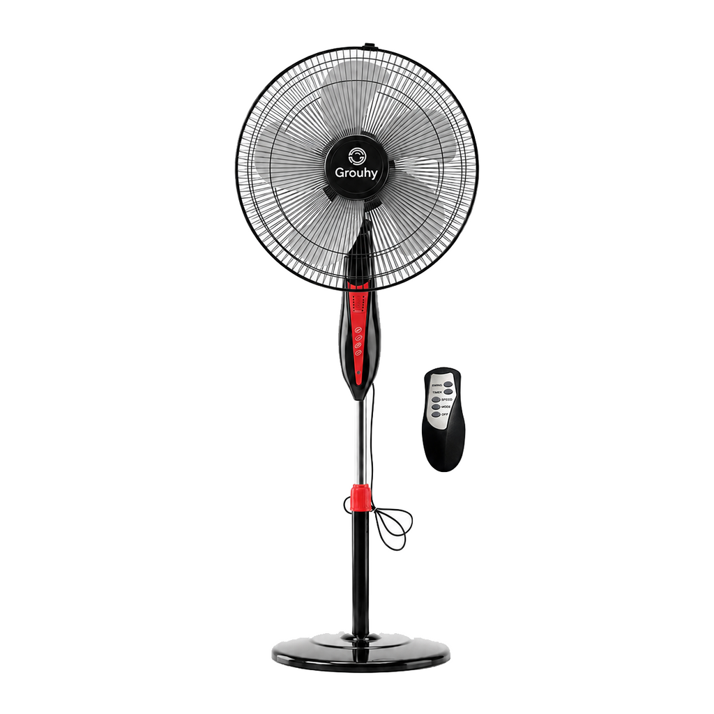 Grouhy Stand Fan 18 Inch With 5 Plastic Blades & Remote Control - USS-18026-R