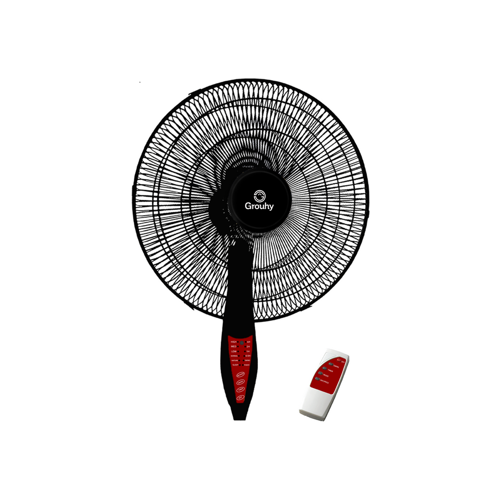 Grouhy UW-18026R Wall Fan 18 Inch With Remote Control - Multi Color