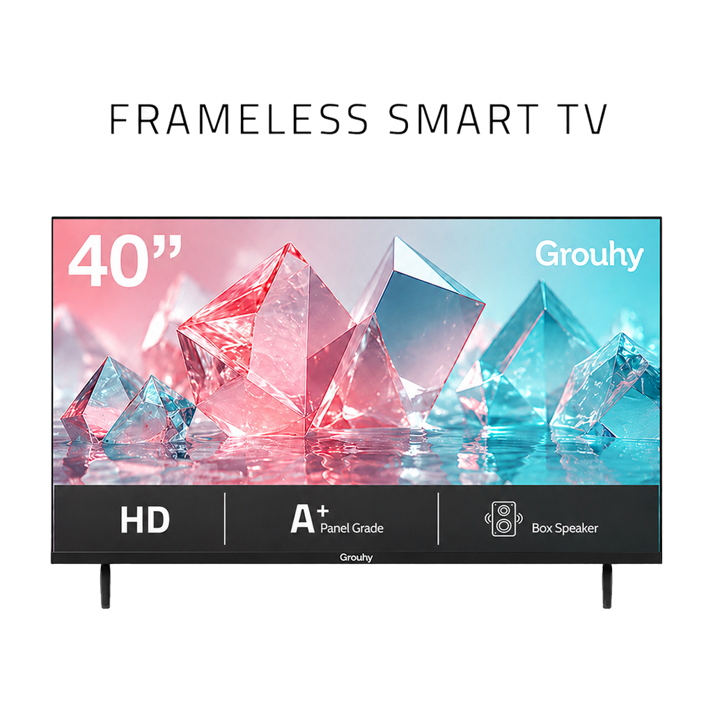 Grouhy 40 Inch HD Smart LED Frameless TV - GLD40SAWORV2