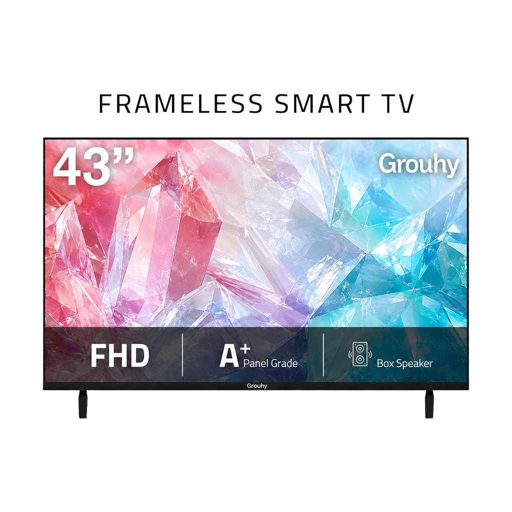 تلفزيون جروهي الذكي 43 بوصة عالي الوضوح LED بدون إطار مع ريموت ماجيك - GLD43SA.MGCV2
