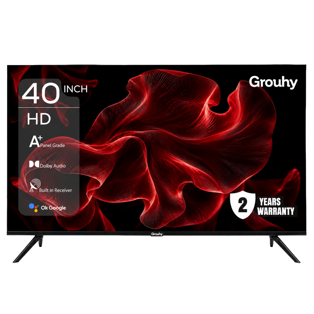 Grouhy 40-Inch HD Frameless Smart LED TV with Built-in Receiver – GLD40SDV2