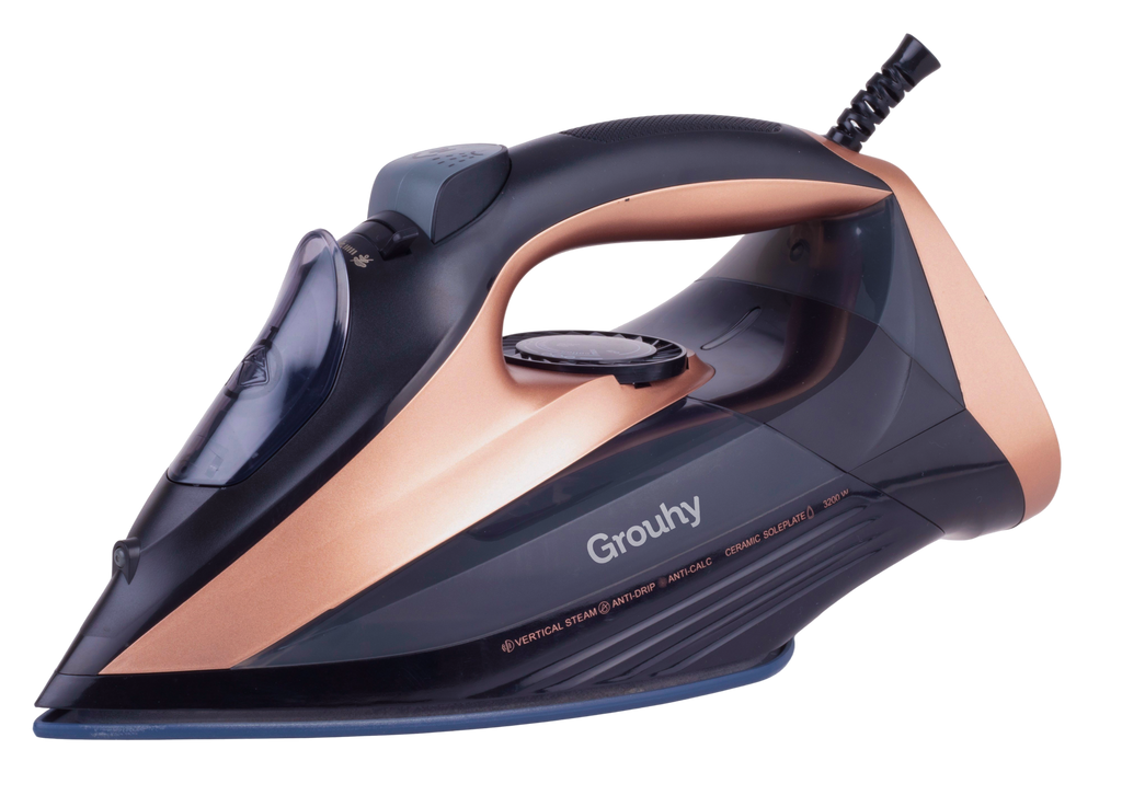 Grouhy Steam Iron, 450ml, 3000 Watt, Black - GFL2306iR3.0C